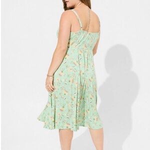 NWOT TORRID Brand New Midi Dress Green Floral Size 4X (26)